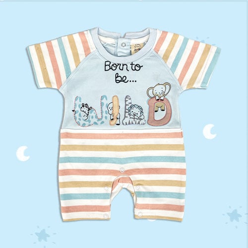 Jo AND Bo Premium Cotton Romper Suit Partywear - Blue (3-6 Months)