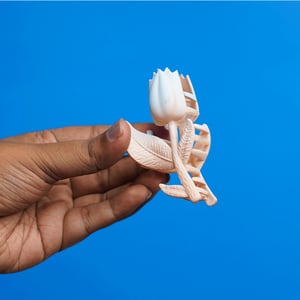 Tulip Flower Hair Clip - Sky Blue & Peach