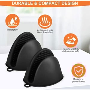 Silicone Heat Resistant Gloves 1 Pair - Black