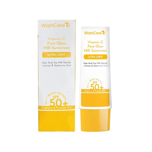 WishCare Vitamin C Pure Glow Milk Sunscreen 50g - SPF 50 PA++++ •