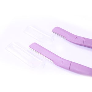 Groome Eyebrow And Facial Razor 2pcs - Pale Magenta