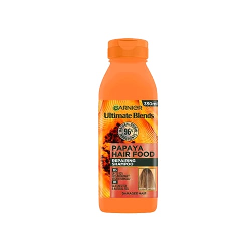 Garnier Ultimate Blends Papaya Hair Food Repairing Shampoo For Damaged Hair 350ml •