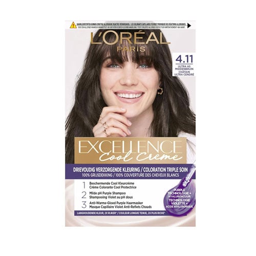 L'Oreal Paris Excellence Cool Creme Haircolour - 4.11 Ultra Ash Brown •