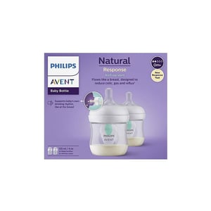 Philips Avent Natural Response Airfree Vent 0m+ Baby Bottle 125ml - 2pc (0369)