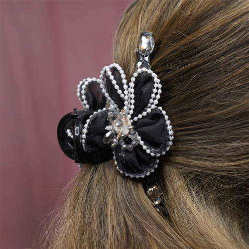 Large Size Hair Clip For Women - Black & White