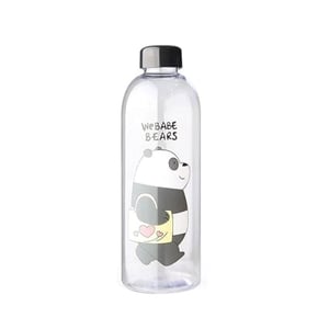 We Babe Bears Plastic Water Bottle 1000ml - Black panda