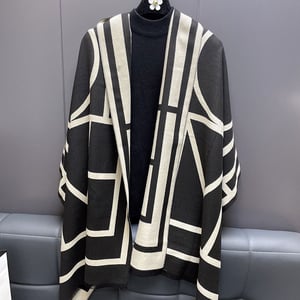 Trendy Korean Style Cashmere Shawl - Toteme Pattern