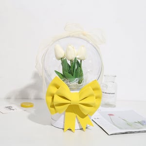 Bobo Transparent Plastic Balloon With Lighting Tulip Flower