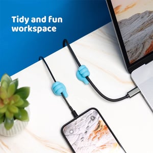 Adhesive Thumb Shape Cable Holder - Orange