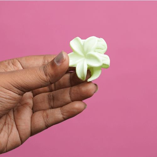 Plumeria Flower Shape Hair Clip - Mint