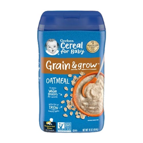 Gerber Grain & Grow Oatmeal Cereal (6+ Months) 454gm•