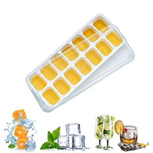 Silicone Ice Cube Tray With Lid - Yellow