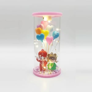 Romantic Couple Love Balloon Night Light - Pink