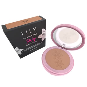Lily Flawless Matt 3 Way Compact Powder 10g - Almond 005