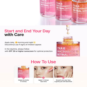 Purito SEOUL TXA 6 Niacinamide 10 Retinal Serum 30ml •