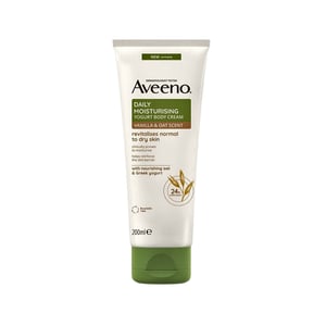 Aveeno Daily Moisturising Yogurt Body Cream Vanilla & Oat Scent 200ml •