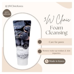 3W Clinic Charcoal Cleansing Foam 100ml•