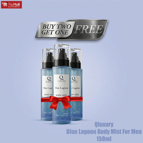 Qluxury Blue Lagoon Body Mist For Men 150ml (Buy 2 Get 1 Free)