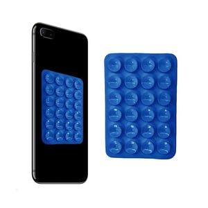 Adhesive Silicone Suction Phone Holder - Blue