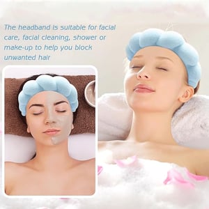 Sweet Beauty Spa Headband & Wristband Set - Baby Blue
