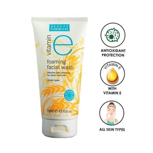 Beauty Formulas Vitamin E Foaming Facial Wash 150ml•