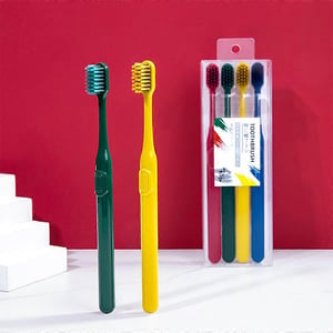 RuHn High Quality Multi-Color 4pcs Toothbrush Set •