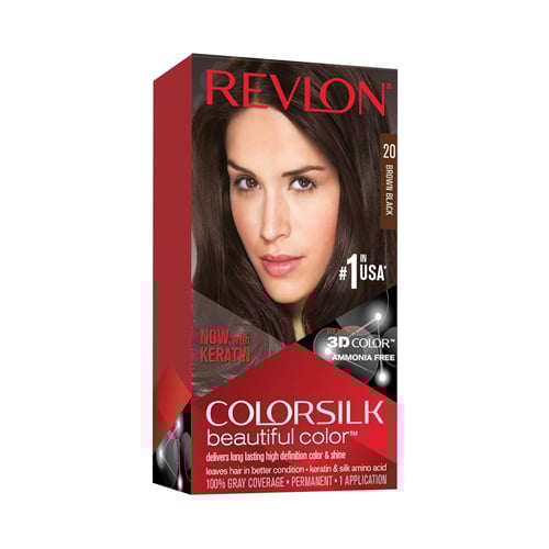 Revlon ColorSilk Beautiful 3D Hair Color - 20 Brown Black  •