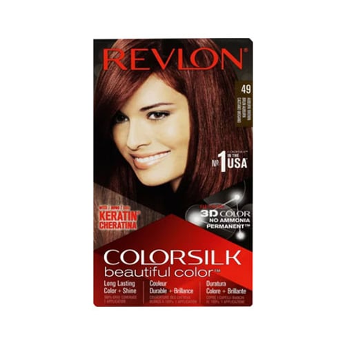 Revlon ColorSilk Beautiful 3D Hair Color - 49 Auburn Brown  •