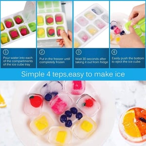 Silicone Ice Cube Tray With Lid - Yellow