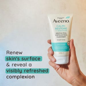Aveeno Calm Restore Gentle PHA Exfoliating Cleanser For Sensitive Skin 150ml
