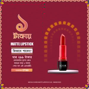 Nicka k Vivid Matte Lipstick 3.5g - NMS02 Red