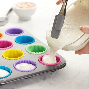 Wave Shape Cup-Cake Baking Silicon Cup - Lavender