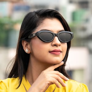 Narrow Frame Sunglasses For Women - Black (240035)