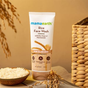 Mamaearth Rice Face Wash for Glass Skin With Rice Water & Niacinamide 100ml •