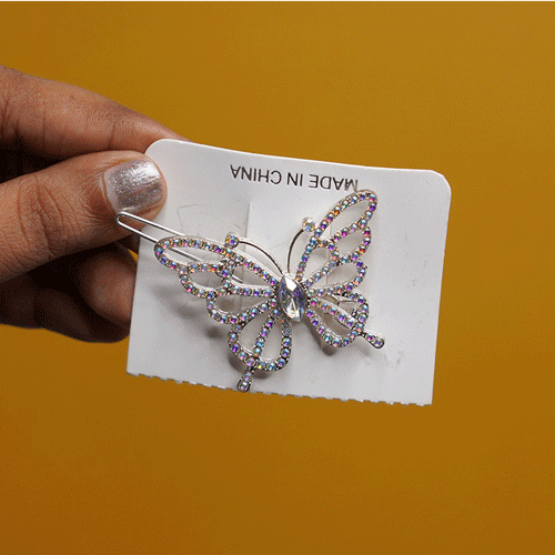 Rhinestone Butterfly Hair Clip