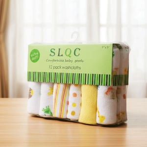 SLQC Comfortable Baby Washcloths 12pcs - Green