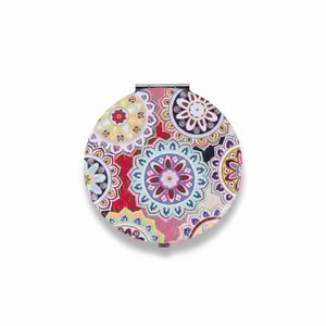 Foldable Round Duo Mirror - Red