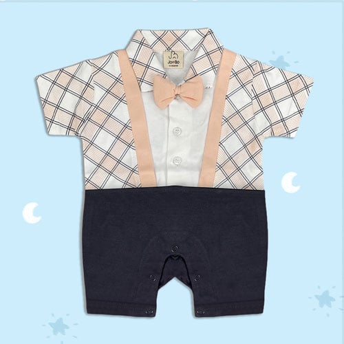 Jo AND Bo Premium Romper Style Party Suit With Bow - (0-3 Months)