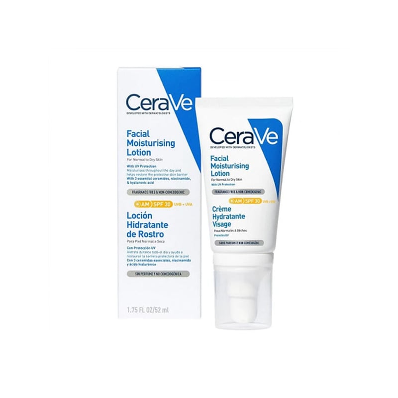 CeraVe AM Facial Moisturising Lotion For Normal To Dry Skin 52ml - SPF 30