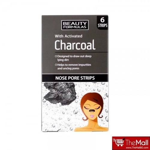 Beauty Formulas Activated Charcoal Nose Pore Strips 6 Strips .