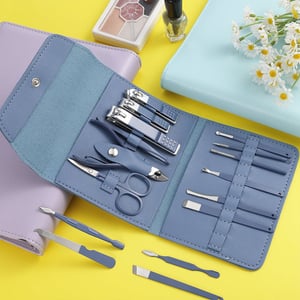 Sweet Beauty 16 Pcs Professional Nail Tools - Dark Pastel Blue