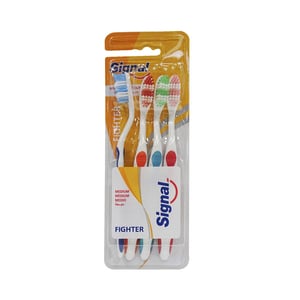 Signal Fighter Medium Toothbrushes 4 Pieces