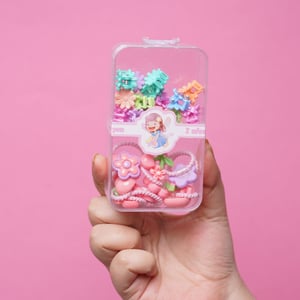 Multi-Color Mini Hair Clip & Hair Band Set With Box