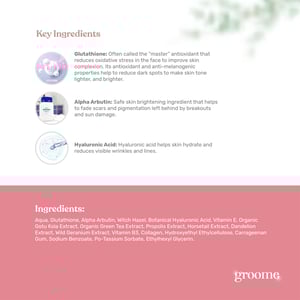 Groome Glutathione + Alpha Arbutin + HA Brightening Serum 30ml