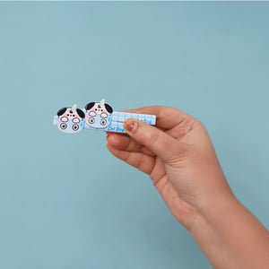 Girls Cute Cartoon Hair Clip 1 pair - Sky Blue Dog