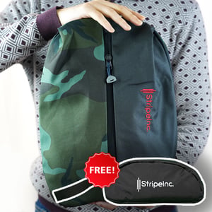 Stripelnc Mini Travel Backpack - Green Camouflage