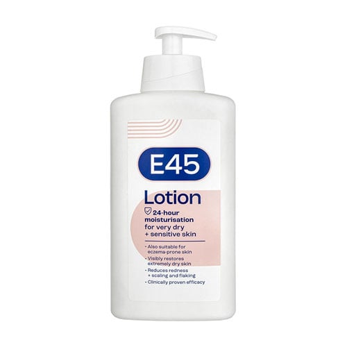 E45 24-Hour Moisturisation Lotion For Very Dry + Sensitive skin 500ml
