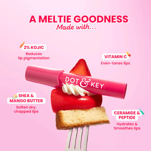 Dot & Key Meltie Lip Balm With 2% Kojic 4g SPF 50+ PA+++ Strawberry Glaze •