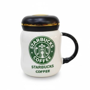 Ceramic Mug With Lid - White