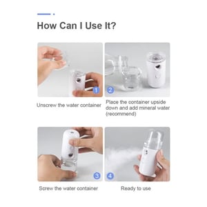 Portable Facial Nano Mist Sprayer - White